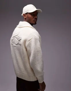 Lacoste Logo Zip Cardigan In Cream For Men -Clothes Fashion Store 206990119 4