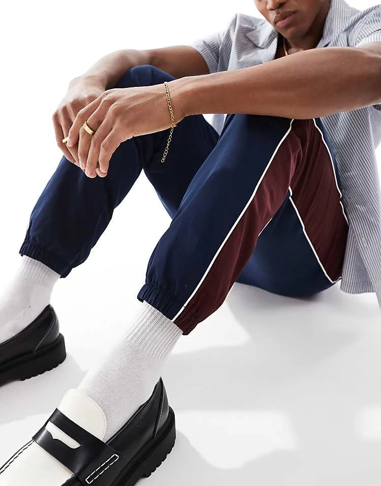Lacoste Colour Block Sweatpants In Navy For Men 3 Lacoste Colour Block Sweatpants In Navy For Men - Image 3