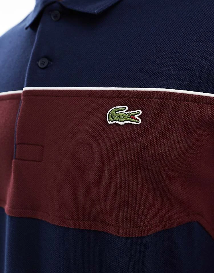 Lacoste Logo Polo In Colour Block For Men Navy 2 Lacoste Logo Polo In Colour Block For Men Navy - Image 2
