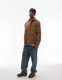 Lacoste Logo Cord Shacket In Beige For Men -Clothes Fashion Store 206990172 3