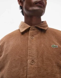 Lacoste Logo Cord Shacket In Beige For Men -Clothes Fashion Store 206990172 4