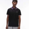 Lacoste Tipped Polo Shirt In Black For Men