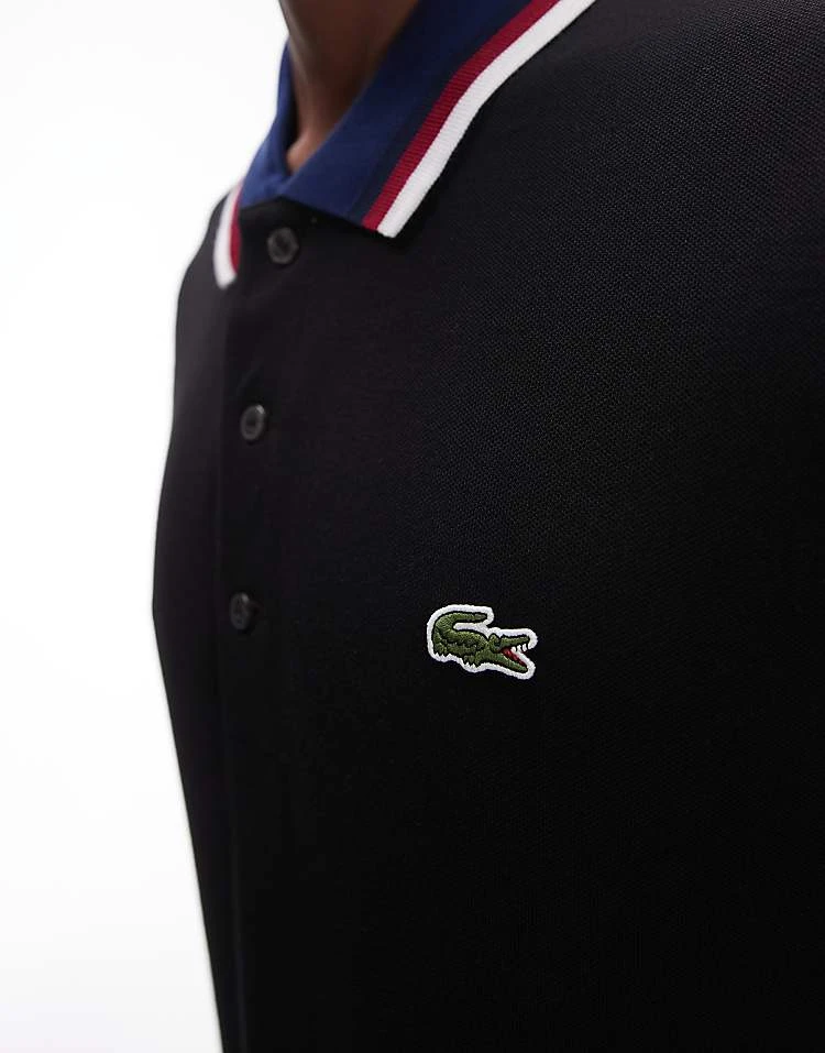 Lacoste Tipped Polo Shirt In Black For Men 2 Lacoste Tipped Polo Shirt In Black For Men - Image 2