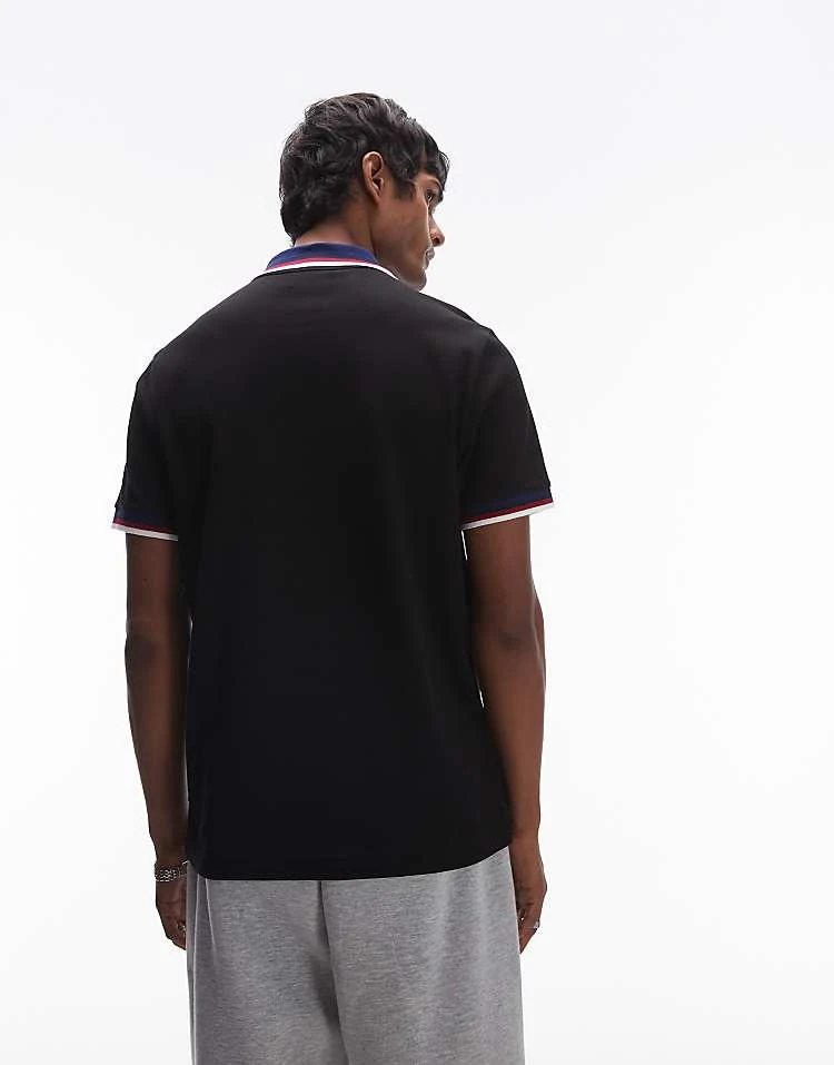 Lacoste Tipped Polo Shirt In Black For Men 3 Lacoste Tipped Polo Shirt In Black For Men - Image 3