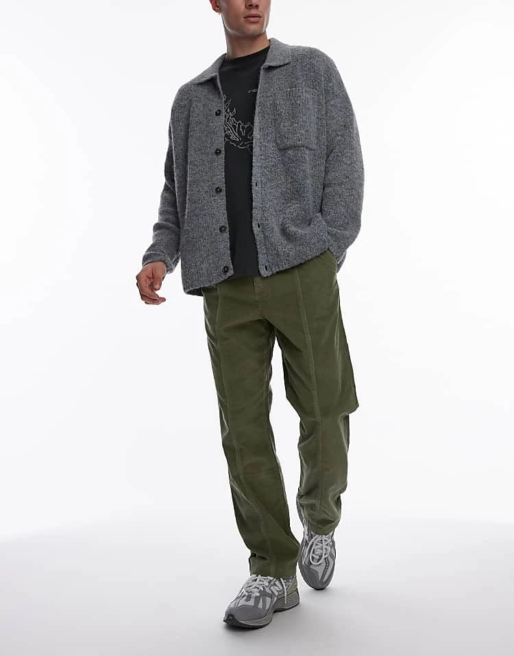 Lacoste Cord Trousers In Khaki Green For Men Mid Green 1 Lacoste Cord Trousers In Khaki Green For Men Mid Green