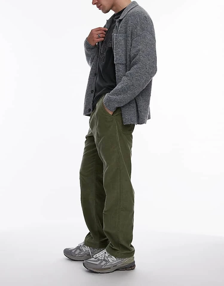 Lacoste Cord Trousers In Khaki Green For Men Mid Green 3 Lacoste Cord Trousers In Khaki Green For Men Mid Green - Image 3