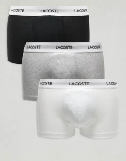 Lacoste Pack Of 3 Trunks In Black Grey White For Men -Clothes Fashion Store 207023536 1 grey 1