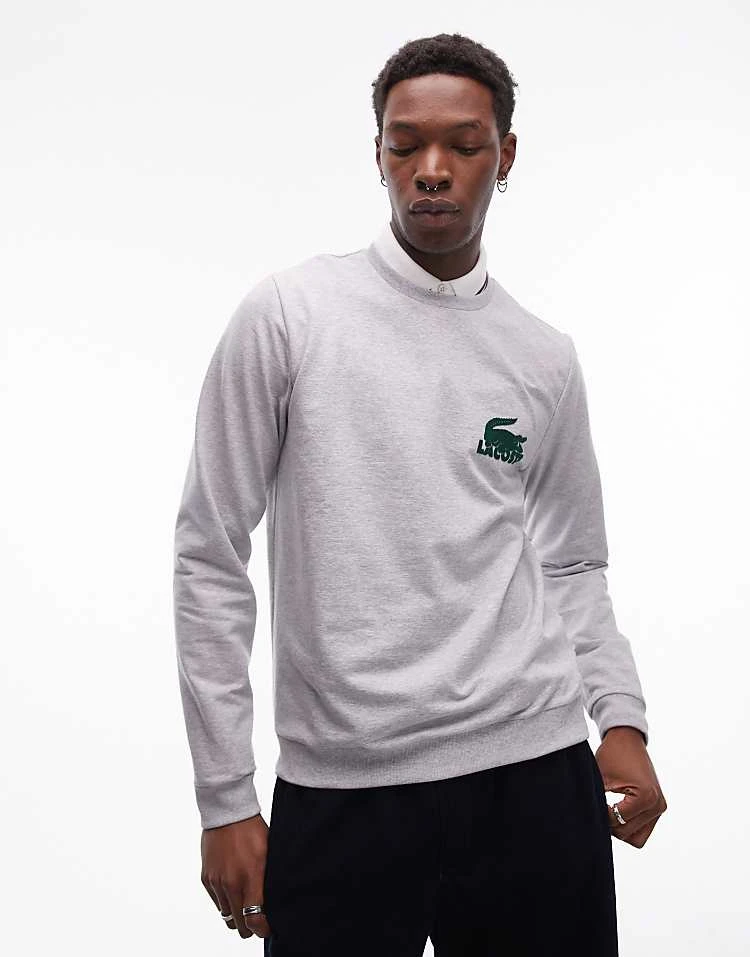 Lacoste Loungewear Sweatshirt In Grey For Men 4 Lacoste Loungewear Sweatshirt In Grey For Men - Image 4