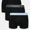 Lacoste Pack Of Contrast Stitch 3 Trunks In Black For Men