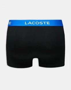 Lacoste Pack Of Contrast Stitch 3 Trunks In Black For Men -Clothes Fashion Store 207023584 3