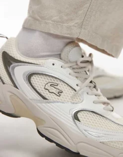 Lacoste Storm 96 2K Trainer In Off White/khaki For Men 8 Lacoste Storm 96 2K Trainer In Off White/khaki For Men -Clothes Fashion Store 207091283 3