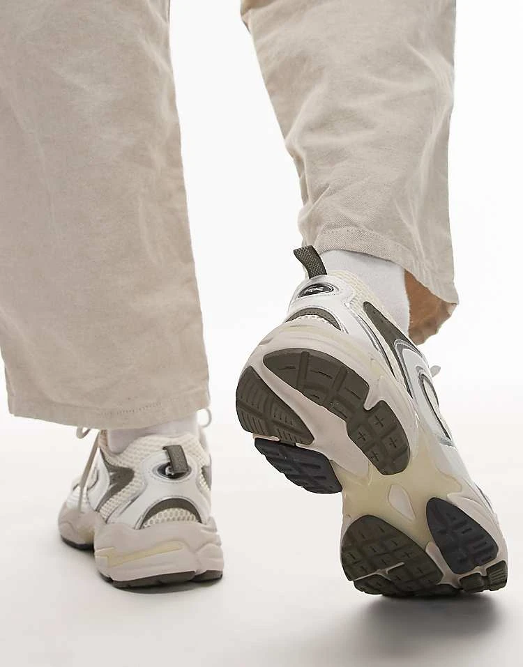 Lacoste Storm 96 2K Trainer In Off White/khaki For Men 4 Lacoste Storm 96 2K Trainer In Off White/khaki For Men - Image 4