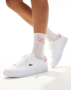 Lacoste Powercourt Trainer In White/light Pink For Men -Clothes Fashion Store 207091351 4