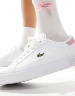 Lacoste Powercourt Trainer In White/light Pink For Men -Clothes Fashion Store 207091351 5