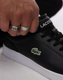 Lacoste Carnaby Set Trainer In Black With White Sole For Men 9 Lacoste Carnaby Set Trainer In Black With White Sole For Men -Clothes Fashion Store 207091391 4