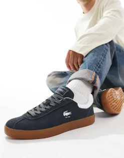Lacoste Baseshot Trainer 224 In Off Dark Grey Suede For Men -Clothes Fashion Store 207091408 4