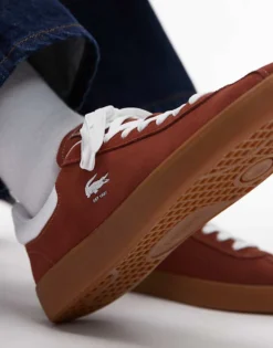 Lacoste Baseshot Trainer 224 In Off Brown Suede For Men -Clothes Fashion Store 207091426 4