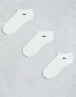 Lacoste Pack Of 3 Sports Socks In White For Men