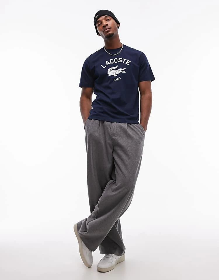 Lacoste Relaxed Fit T-shirt In Navy With Front Logo Print For Men 2 Lacoste Relaxed Fit T-shirt In Navy With Front Logo Print For Men - Image 2