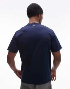 Lacoste Relaxed Fit T-shirt In Navy With Front Logo Print For Men 8 Lacoste Relaxed Fit T-shirt In Navy With Front Logo Print For Men -Clothes Fashion Store 207664932 4