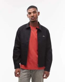 Lacoste Trucker Jacket In Black For Men