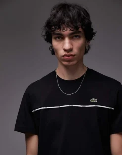 Lacoste T-shirt In Black With Chest Logo Piping For Men -Clothes Fashion Store 207664952 1 black 1