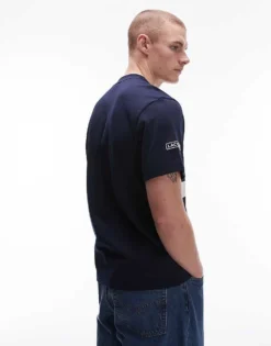 Lacoste T-shirt In Navy With White Panel Inserts For Men -Clothes Fashion Store 207664953 4