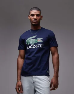 Lacoste T-shirt In Navy With Big Classic Croc Logo Print For Men -Clothes Fashion Store 207664973 1 navy 1