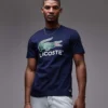 Lacoste T-shirt In Navy With Big Classic Croc Logo Print For Men
