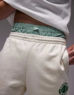 Lacoste Jersey Shorts In White With Tennis Emblem For Men -Clothes Fashion Store 207665017 3