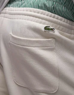 Lacoste Jersey Shorts In White With Tennis Emblem For Men -Clothes Fashion Store 207665017 5