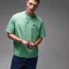 Lacoste Oversized T-shirt In Green With Large Logo Embroidery For Men