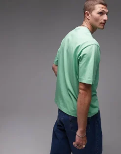 Lacoste Oversized T-shirt In Green With Large Logo Embroidery For Men -Clothes Fashion Store 207665018 4