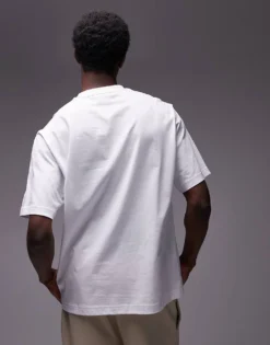 Lacoste Oversized T-shirt In White With Large Logo Embroidery For Men -Clothes Fashion Store 207665019 4