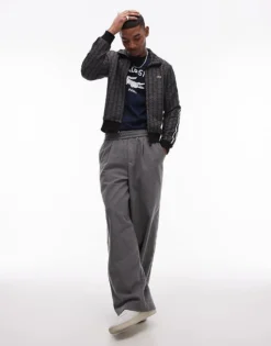 Lacoste Full Zip Through Track Jacket In Black With All Over Monogram Print For Men 7 Lacoste Full Zip Through Track Jacket In Black With All Over Monogram Print For Men -Clothes Fashion Store 207665020 3