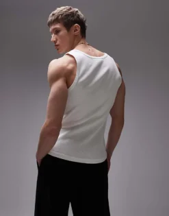 Lacoste Ribbed Vest In Off White For Men -Clothes Fashion Store 207665048 4