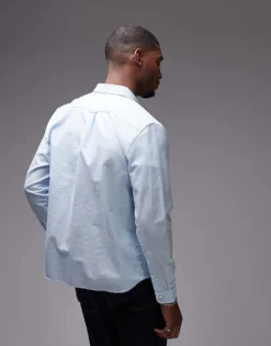 Lacoste Long Sleeve Oxford Shirt In Light Blue For Men -Clothes Fashion Store 207665069 4