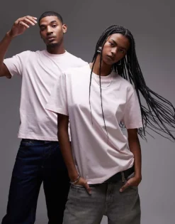 Lacoste Unisex Relaxed Fit T-shirt In Pink With Central Small Logo Print For Unisex