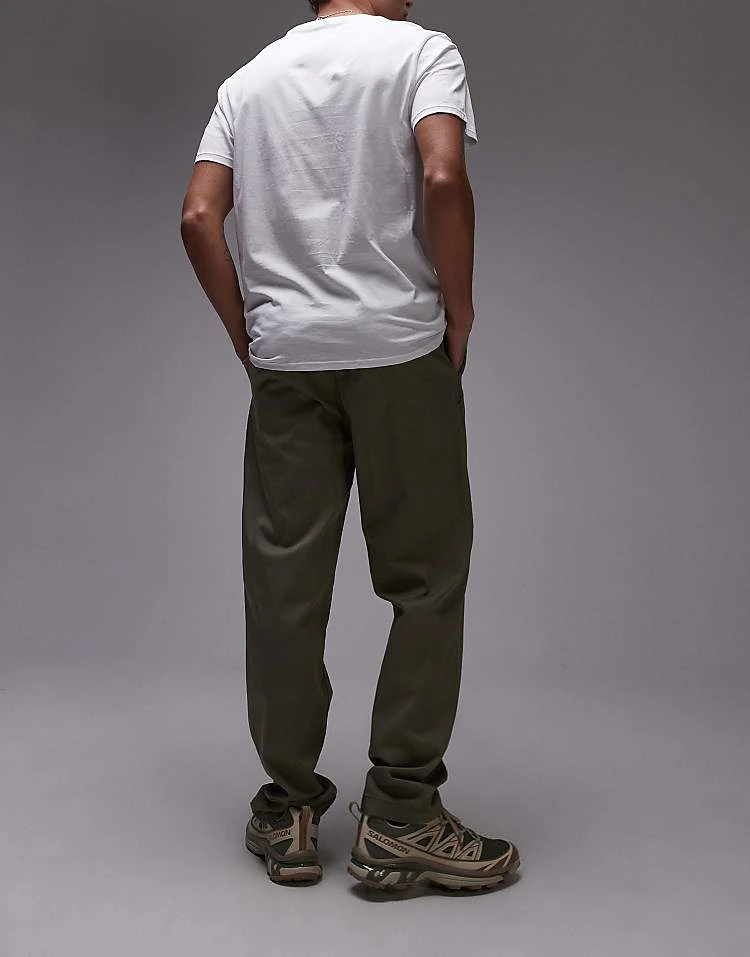 Lacoste Straight Leg Trousers In Khaki Green For Men 3 Lacoste Straight Leg Trousers In Khaki Green For Men - Image 3