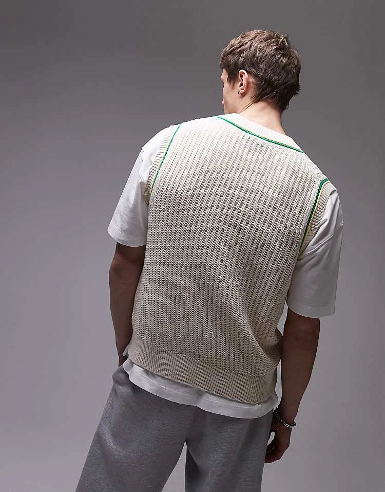Lacoste Knitted Vest Jumper In Off White For Men 2 Lacoste Knitted Vest Jumper In Off White For Men - Image 2