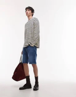 Lacoste Denim Shorts In Darkwash Blue For Men