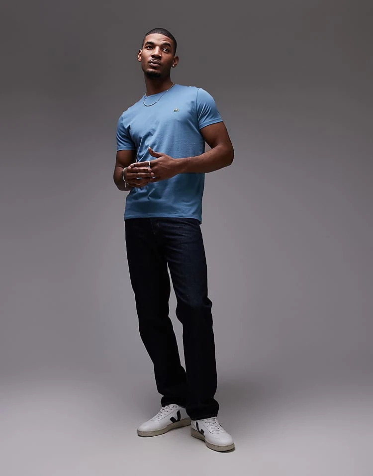 Lacoste Pima Cotton T-shirt In Slate Blue For Men 2 Lacoste Pima Cotton T-shirt In Slate Blue For Men - Image 2