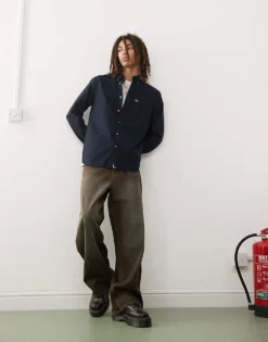 Lacoste Long Sleeve Oxford Shirt In Navy For Men -Clothes Fashion Store 207665292 3