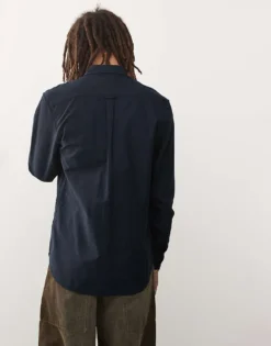 Lacoste Long Sleeve Oxford Shirt In Navy For Men -Clothes Fashion Store 207665292 4