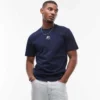 Lacoste Relaxed Fit T-shirt In Navy With Central Small Logo Print For Men