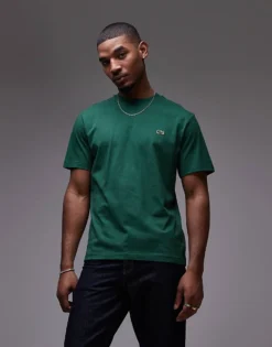 Lacoste Midweight Boxy Fit T-shirt In Dark Green For Men -Clothes Fashion Store 207665349 1 green 1