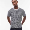 Lacoste T-shirt In Horizontal Navy And White Stripes For Men