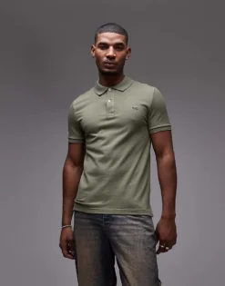 Lacoste Polo Shirt In Khaki Green For Men -Clothes Fashion Store 207665434 1 green 1