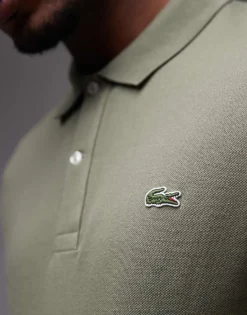 Lacoste Polo Shirt In Khaki Green For Men -Clothes Fashion Store 207665434 3