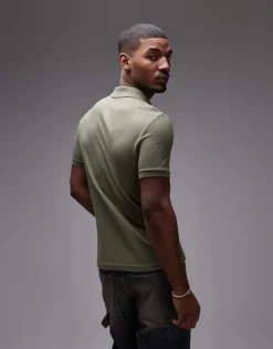 Lacoste Polo Shirt In Khaki Green For Men -Clothes Fashion Store 207665434 4